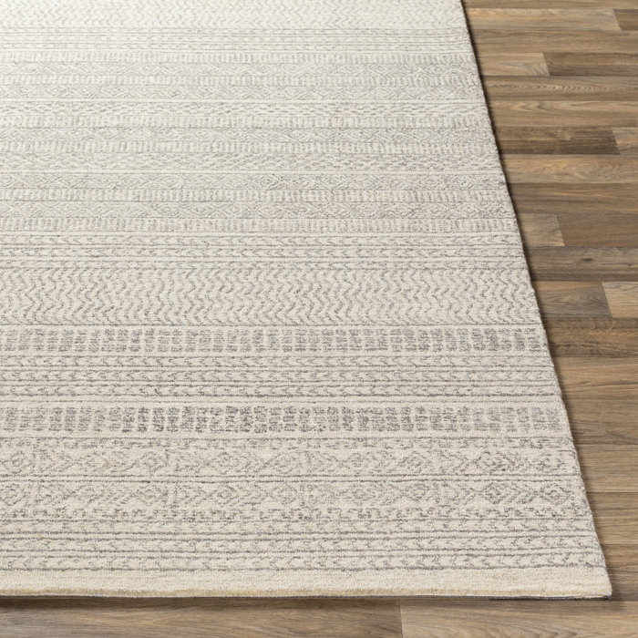 Steelside™ Lansing Handmade Wool Gray/Cream Rug & Reviews Wayfair